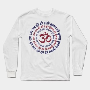 Hare Krishna Aum Om Mantra Symbol Chanting Hinduism Long Sleeve T-Shirt